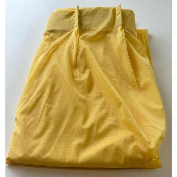 Vintage 70s curtain, golden yellow, embroidered bottom, oversized pleated panel - Picture 10 of 10